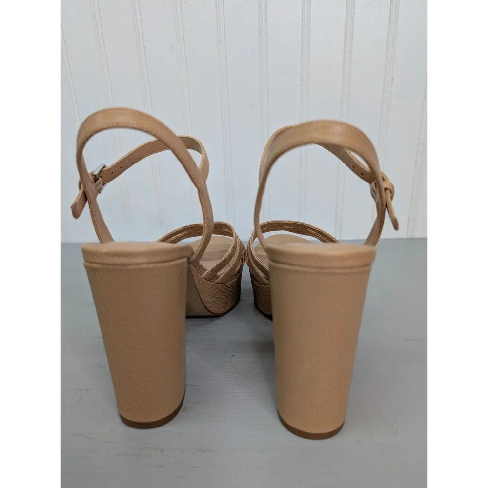 Marc Fisher Sandal Women's Brown Dulci Heeled All Man Made Material Sz 8.5M NWOT